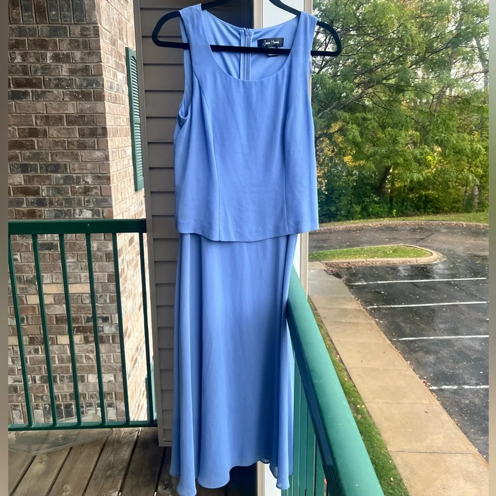 🆕 Jessica Howard Periwinkle Blue Midi Dress Size 6 Wedding Formal Bridesmaid - Picture 3 of 15